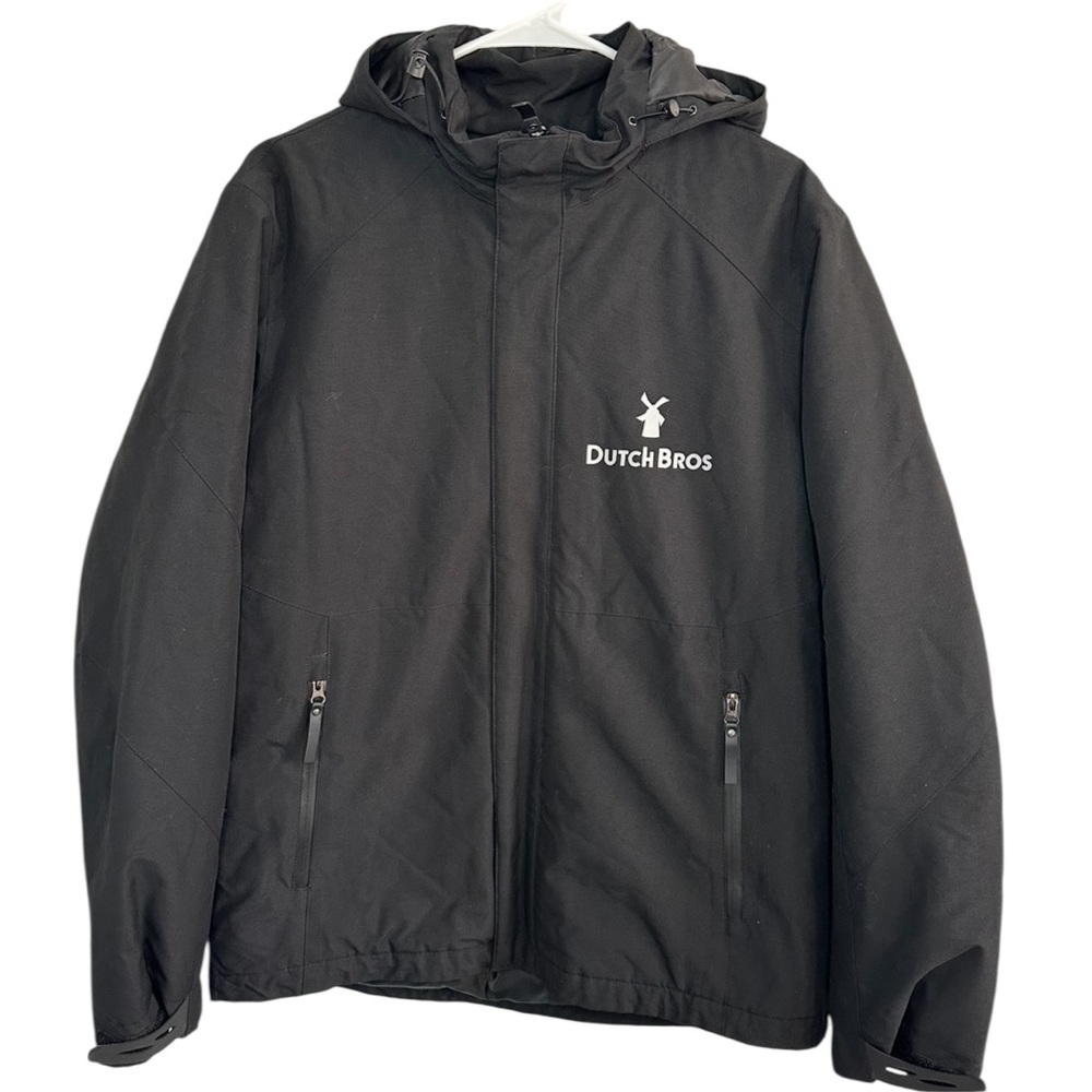 Dutch Bros MEDIUM Black Port Authority Heavy Duty Hooded Jacket/Coat DB 1992